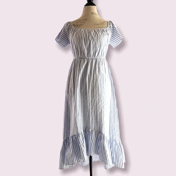 french grey brand dress French Grey Striped Dress